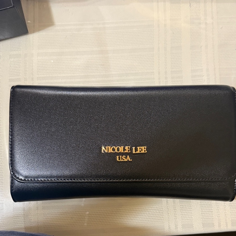 Nicole Lee Black Clutch + Bag